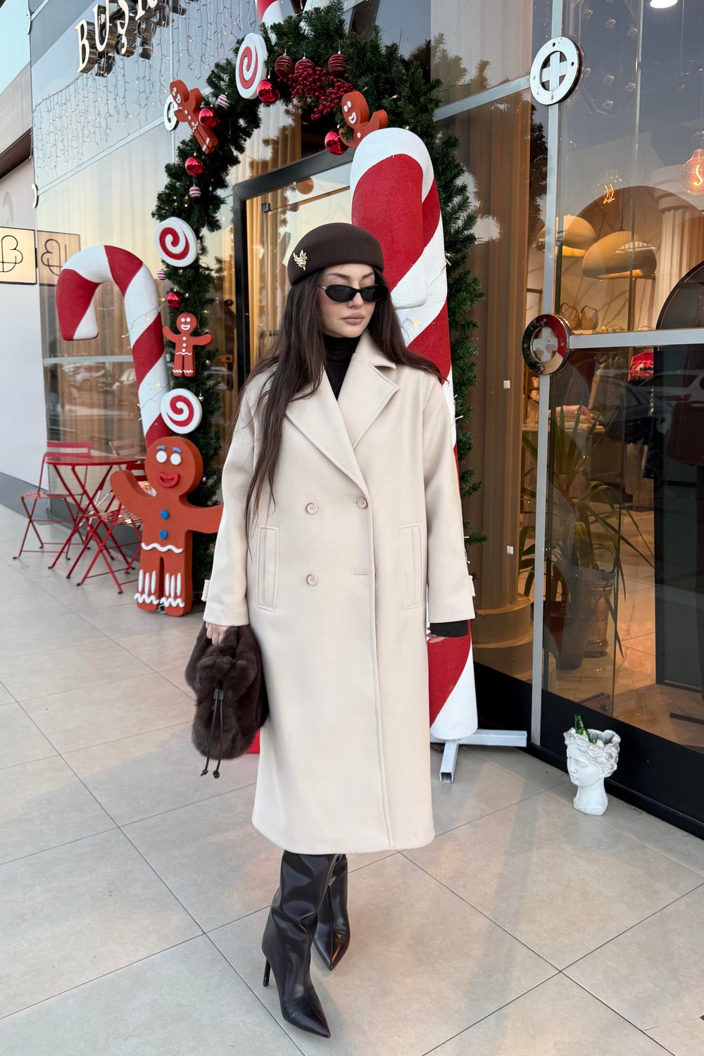 Verona Kruvaze Koyu Taş Renk Kaban