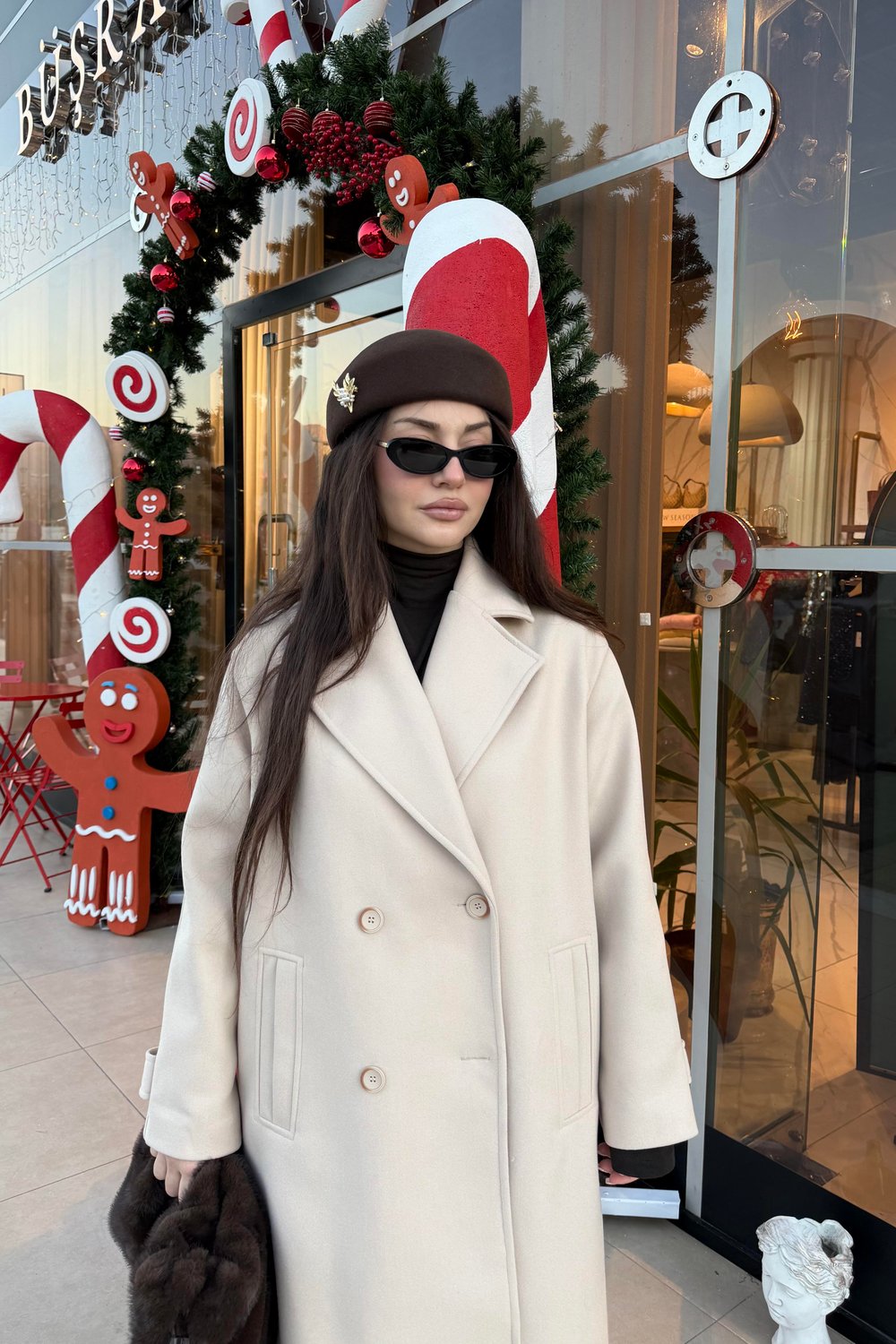 Verona Kruvaze Koyu Taş Renk Kaban