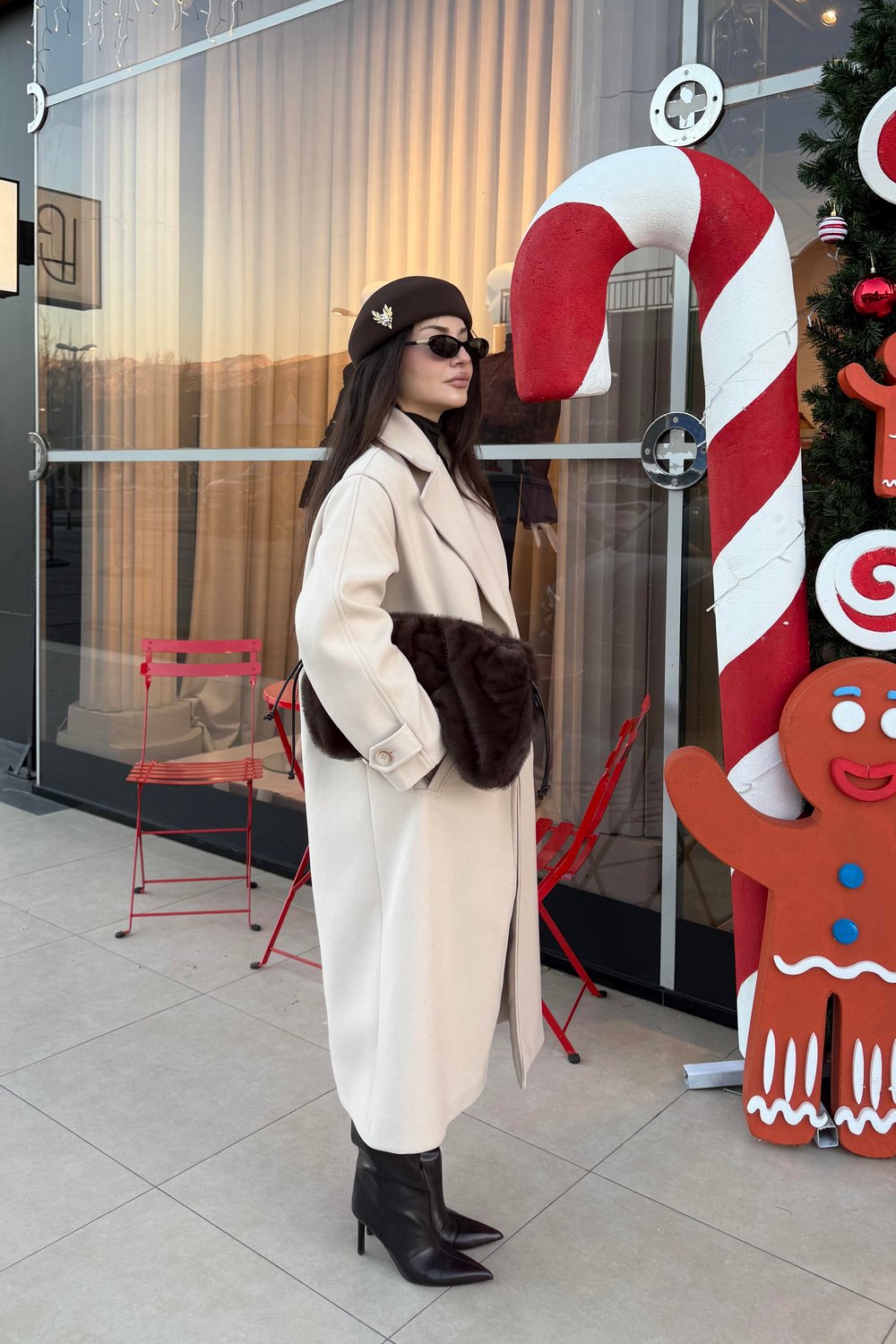 Verona Kruvaze Koyu Taş Renk Kaban