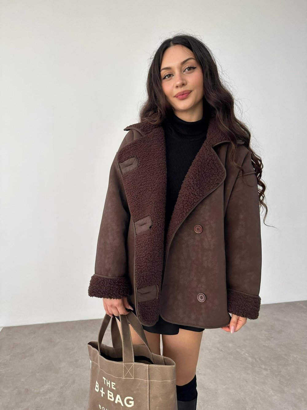 ZR Model Acı Kahve Teddy Mont