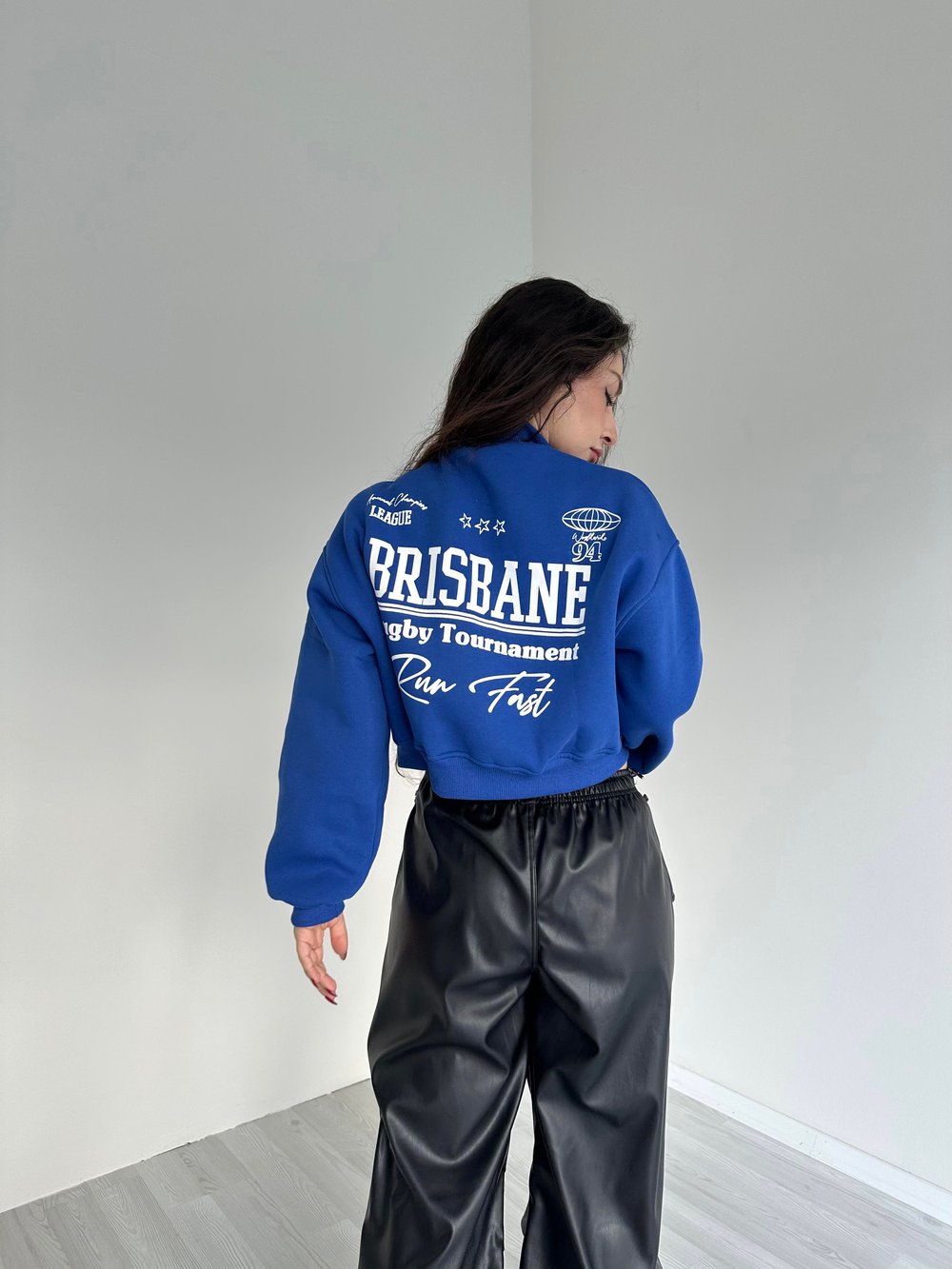 Fermuarlı Yakalı Mavi  Zr. Sweatshirt