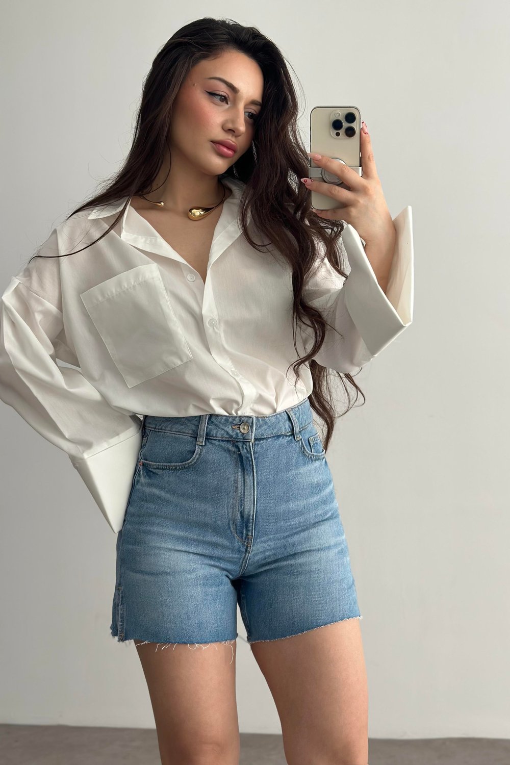 Zra Orj. Yırtmaç Detaylı Denim Şort