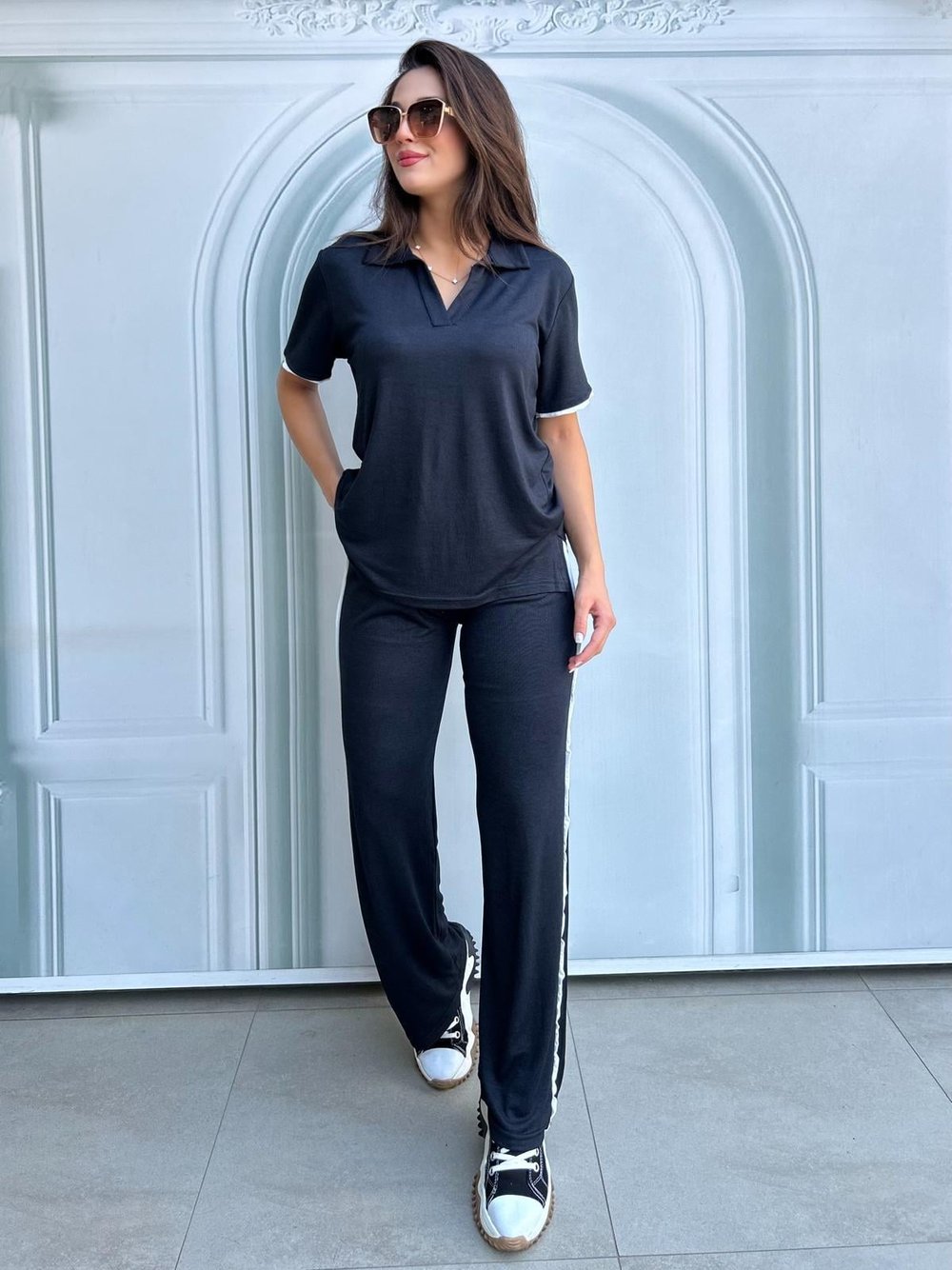 ŞERİTLİ.MODAL.TAKIM.SİYAH