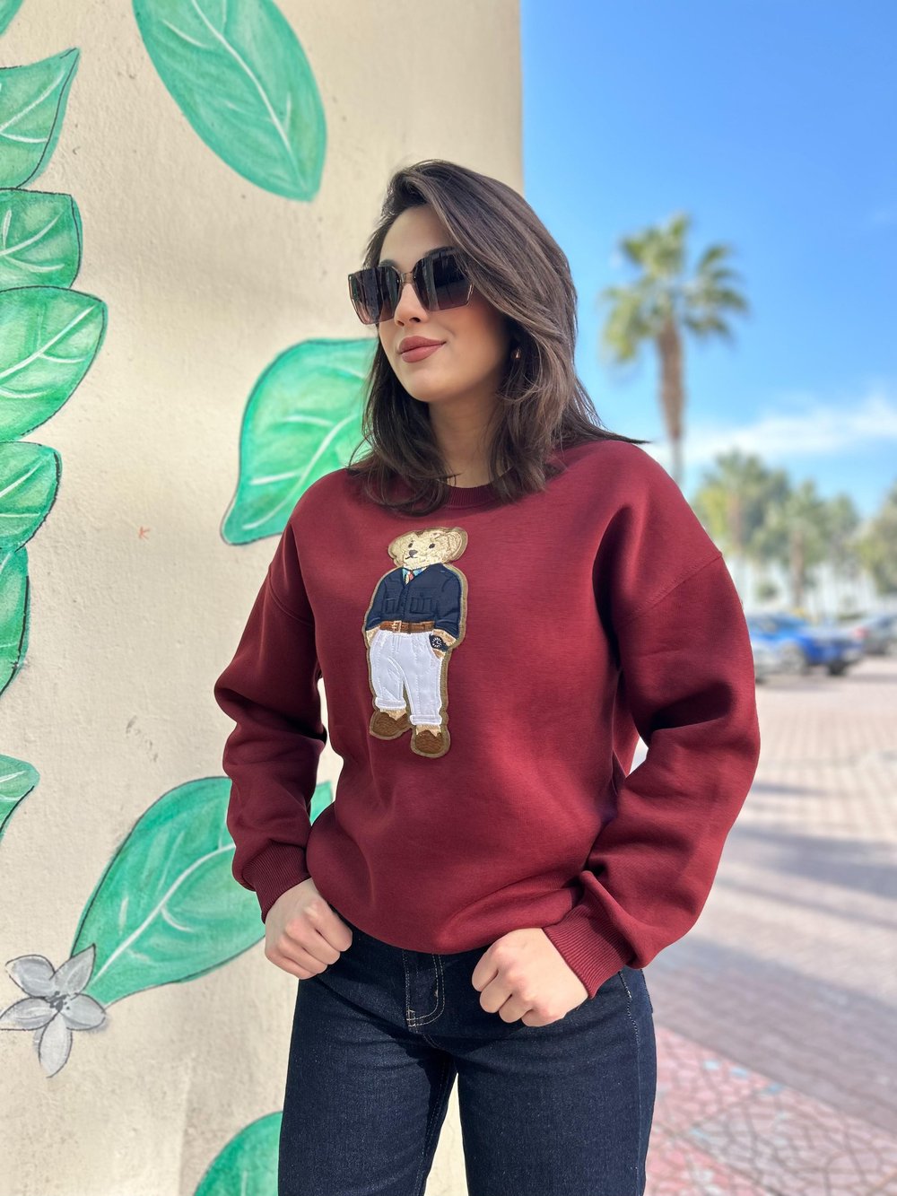 TEDDY.BEAR.SWEATSHİRT.BORDO