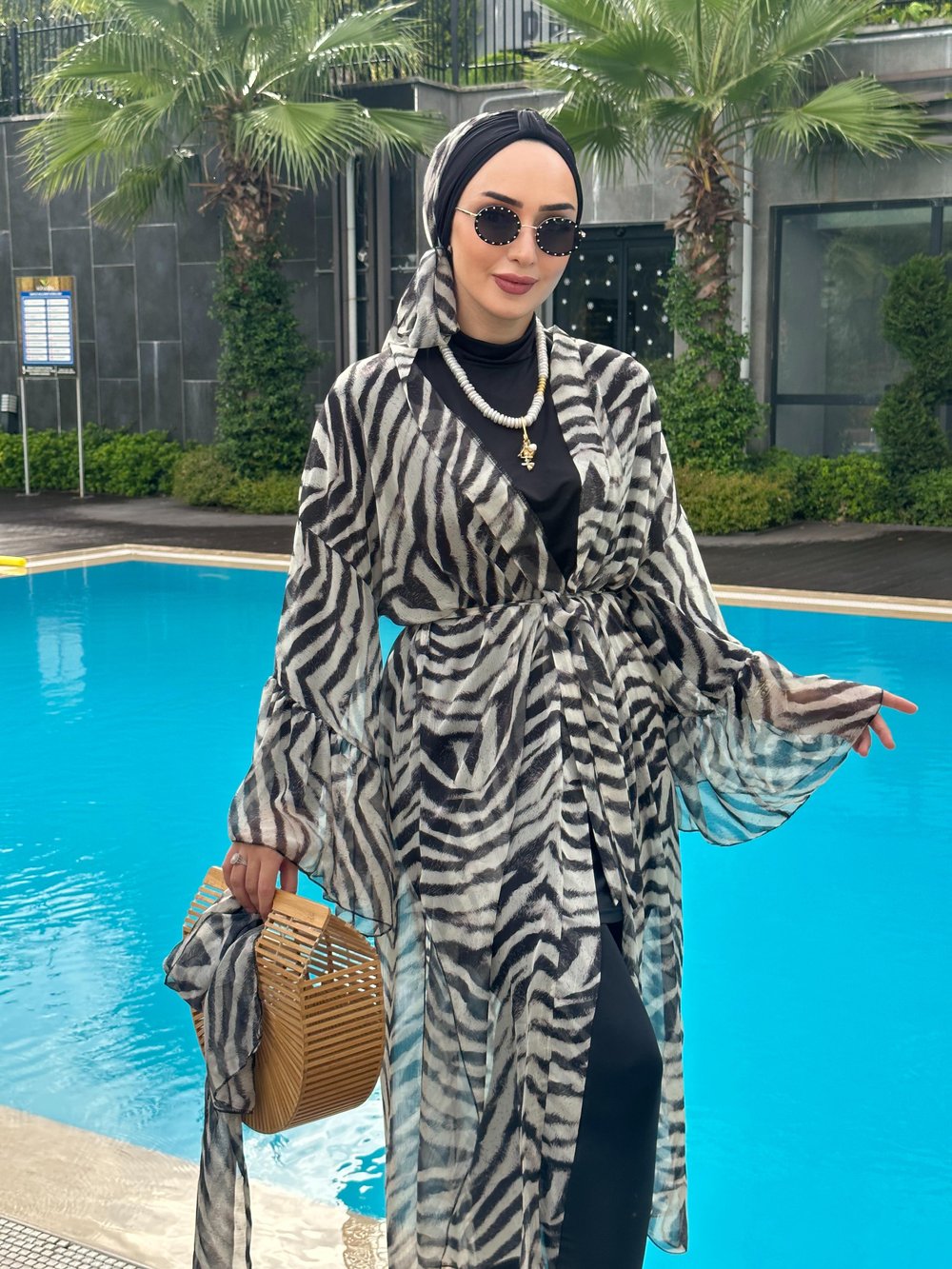 Alara Zebra tesettür mayo