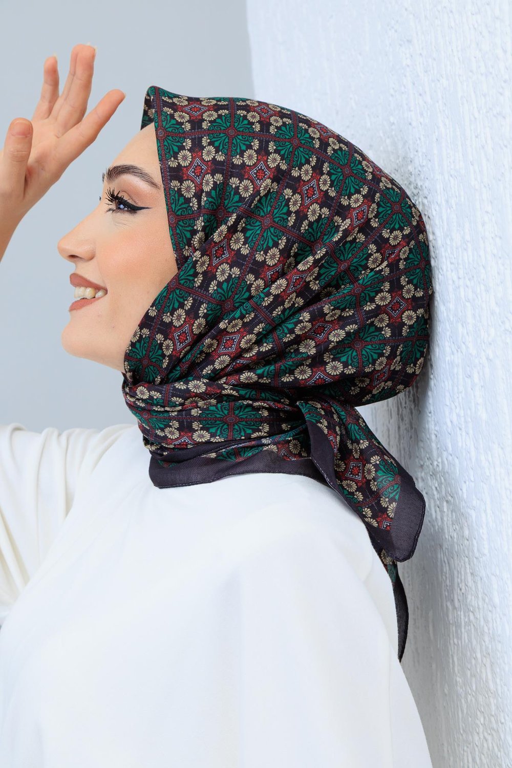 Soft Pamuk Desenli Eşarp - 108