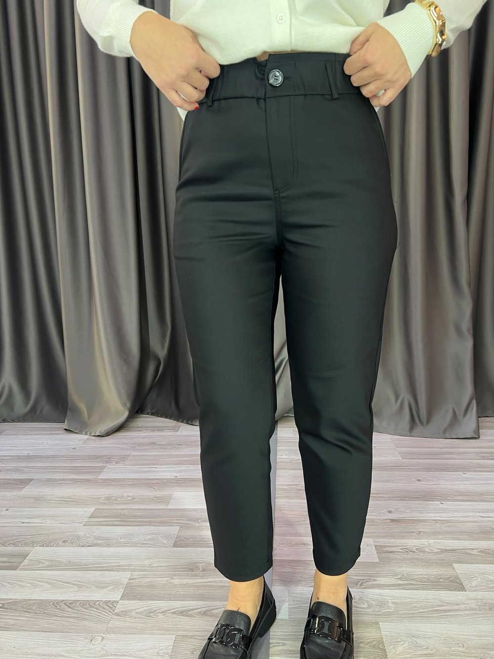 Beli Lastikli Private Siyah Havuç Pantolon