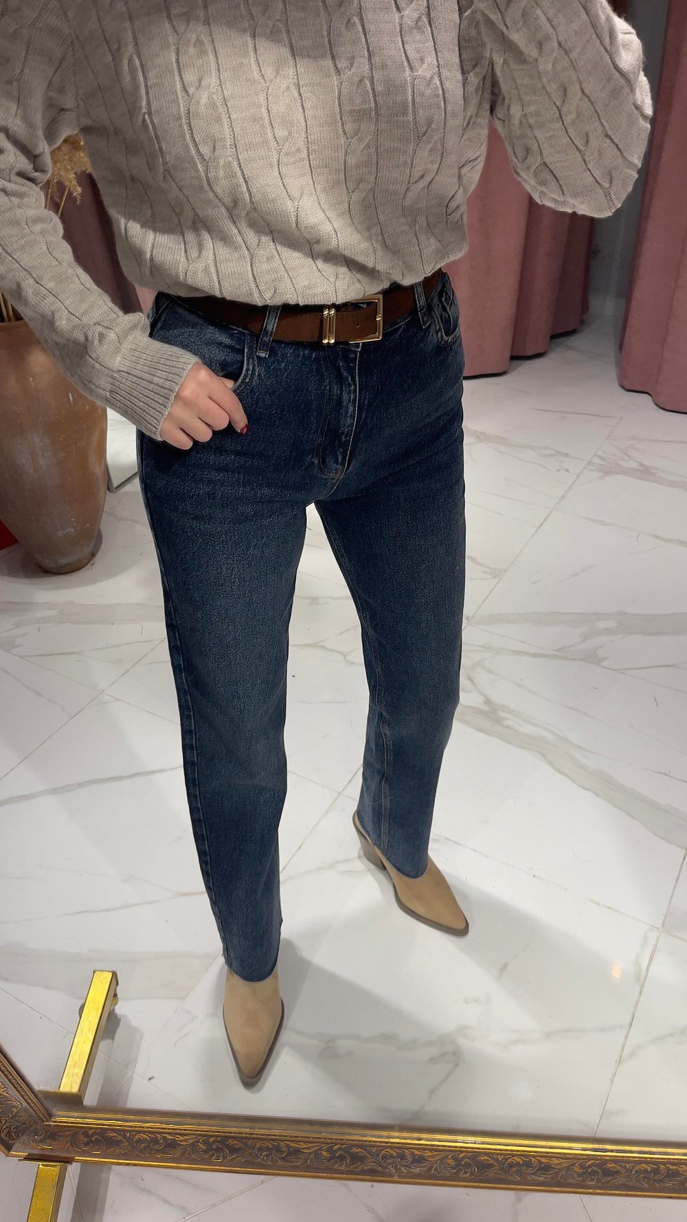KESİK PAÇA STRAIGHT JEAN-MAVİ