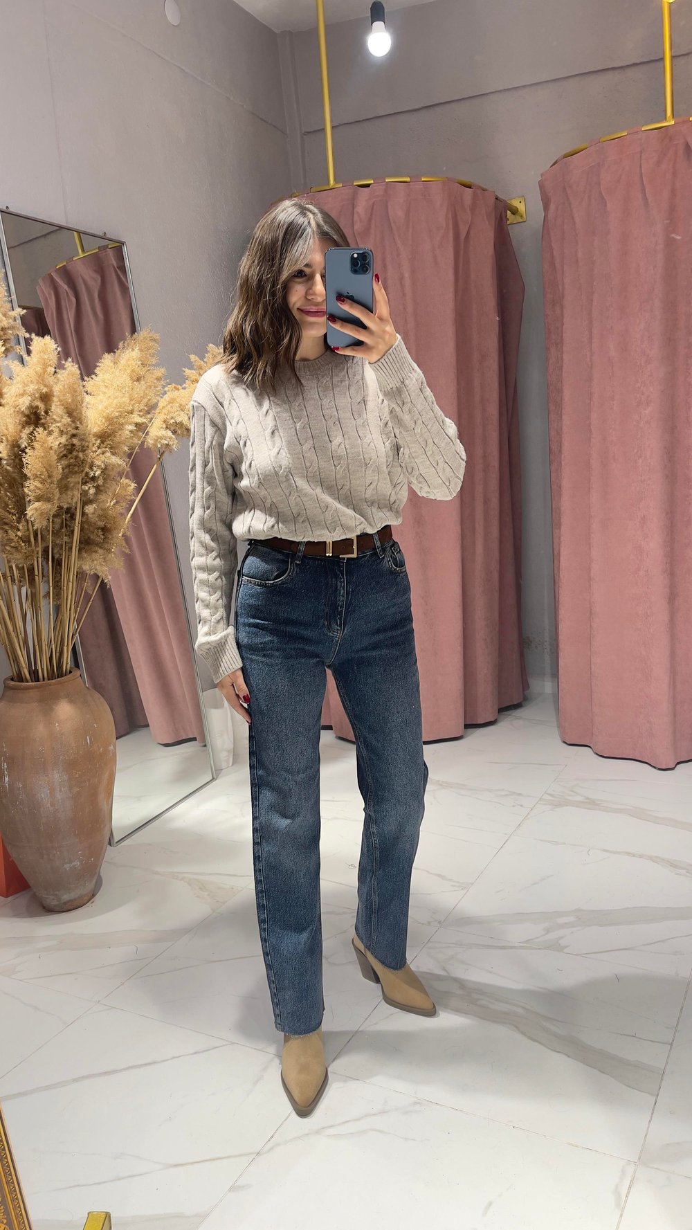 KESİK PAÇA STRAIGHT JEAN-MAVİ