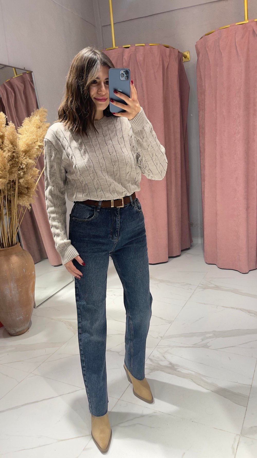KESİK PAÇA STRAIGHT JEAN-MAVİ