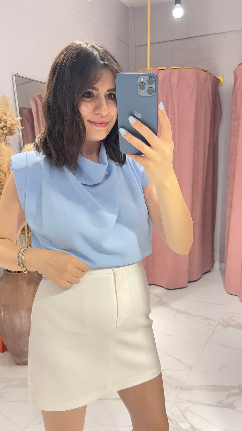 OMUZ VATKALI BLUZ-BEBE MAVİSİ