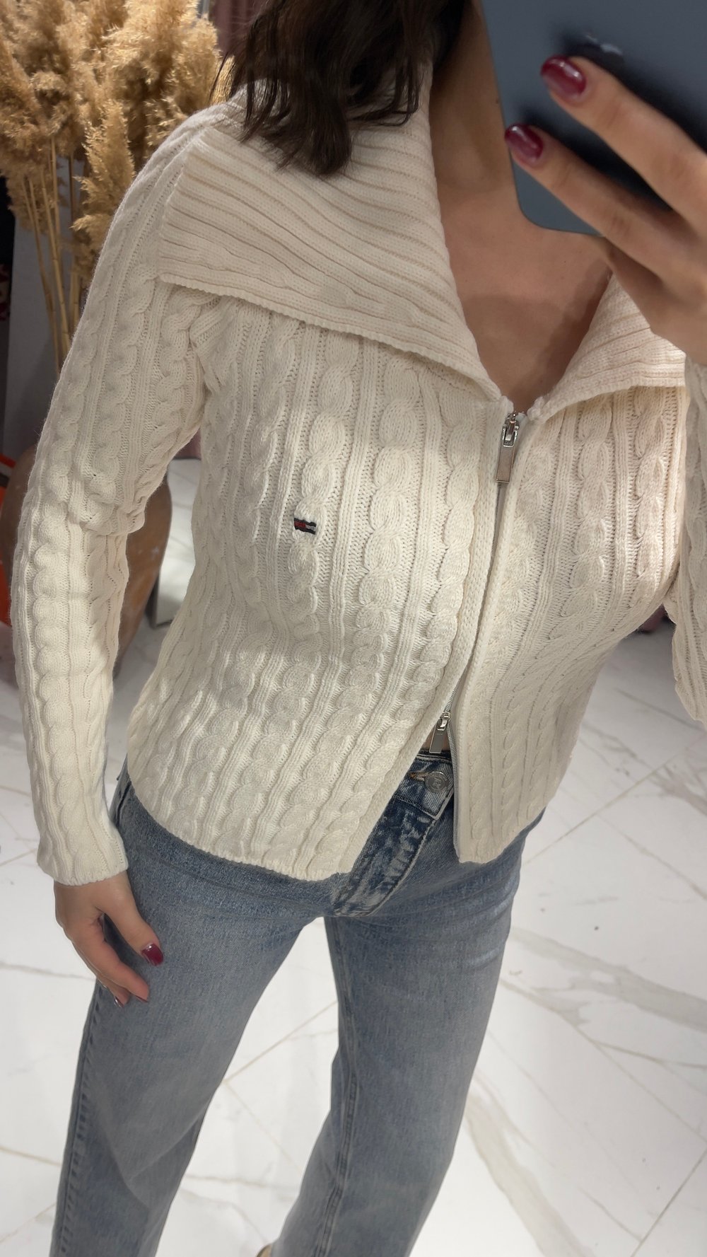 TMMY SAÇ ÖRGÜ MODEL TRİKO HIRKA-KREM