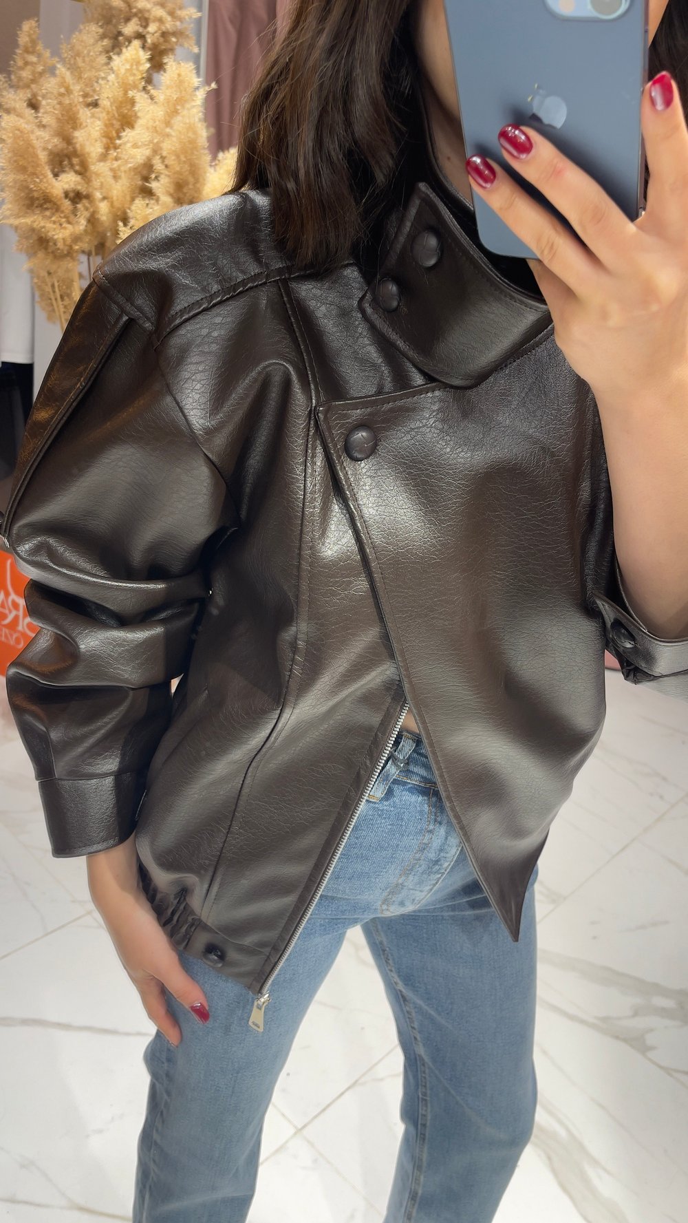 ZRA MODEL DERİ CEKET-KAHVE
