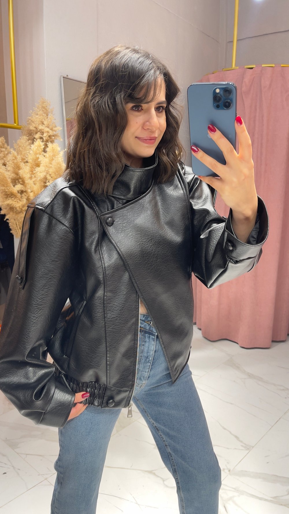 ZRA MODEL DERİ CEKET-SİYAH