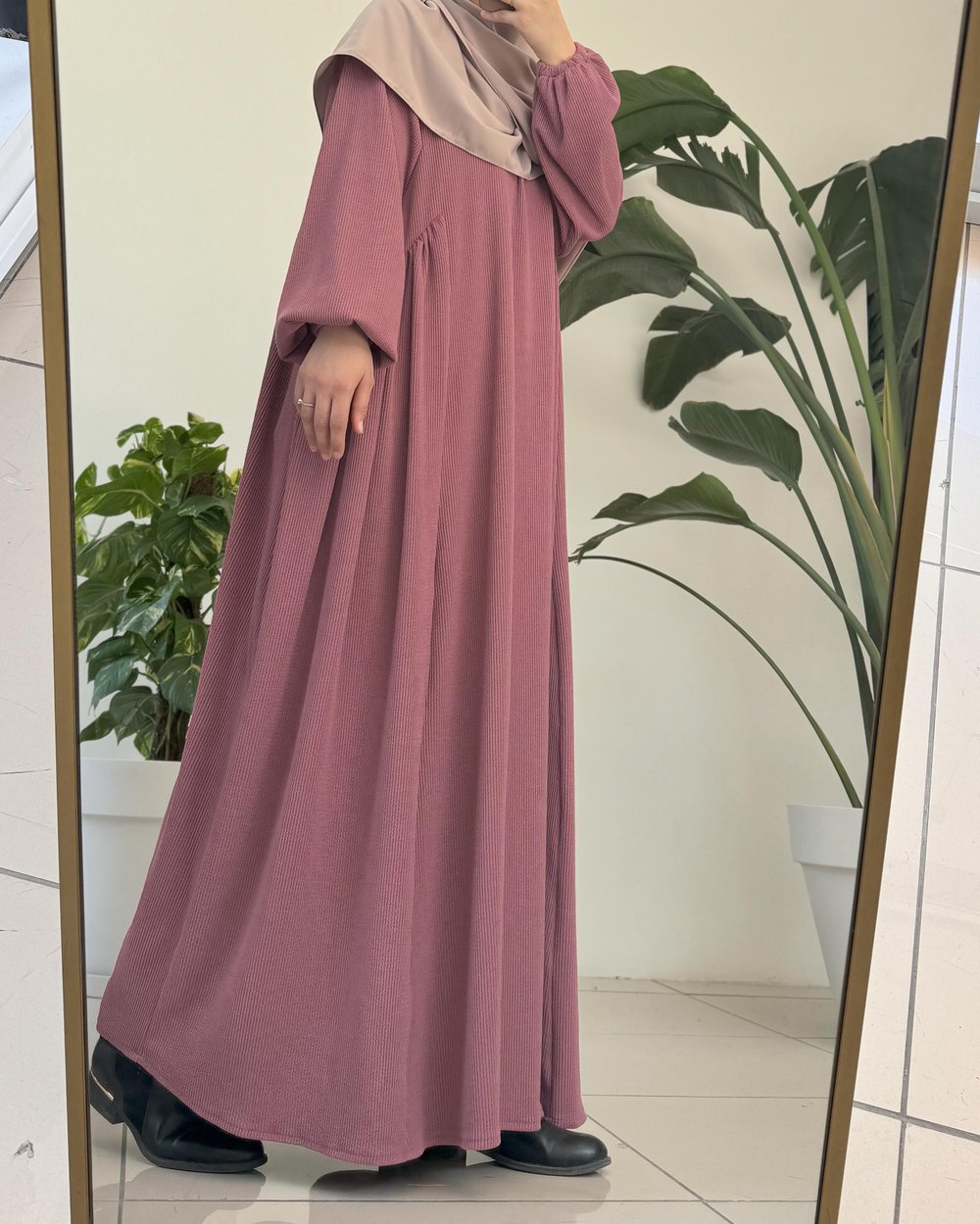 Leyla Triko Elbise - Gül kurusu