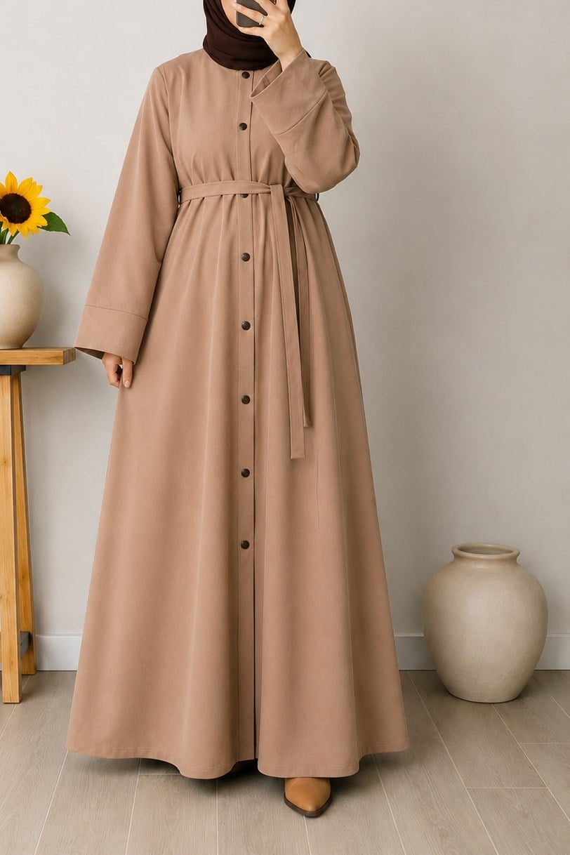Ande Tesettür, Abaya Kol Sweat/Ferace, Abaya Kol Sweat/Ferace - Vizon