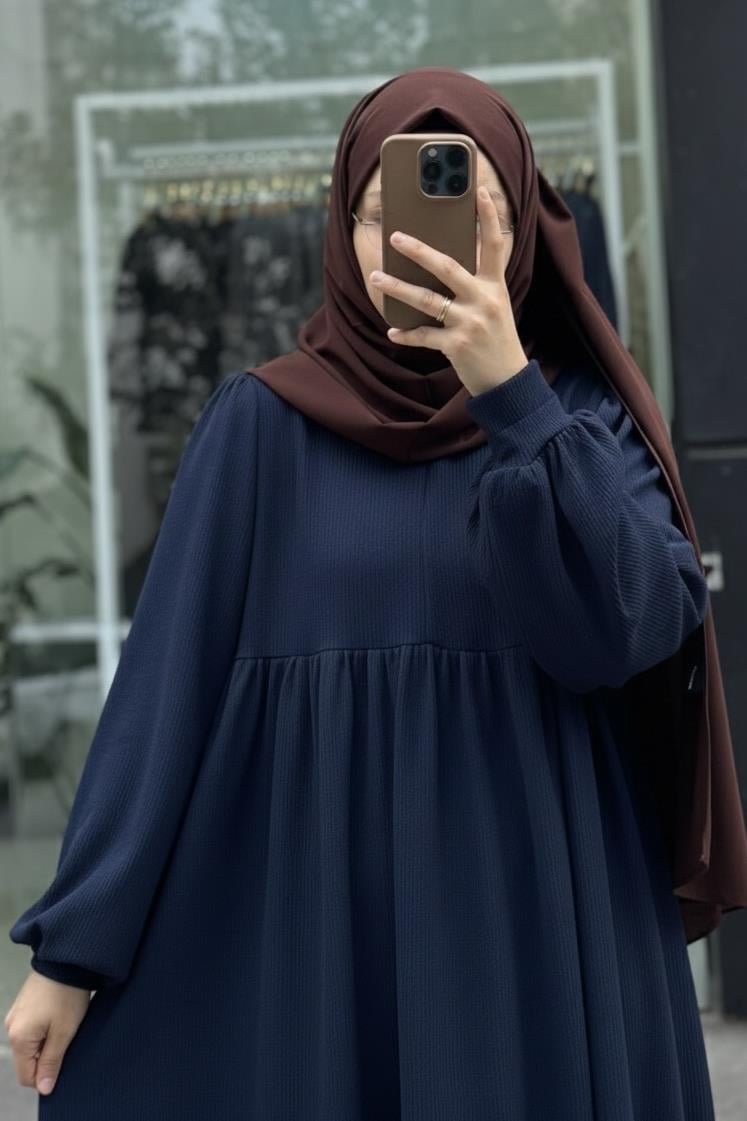 Asya Robalı Elbise - Lacivert
