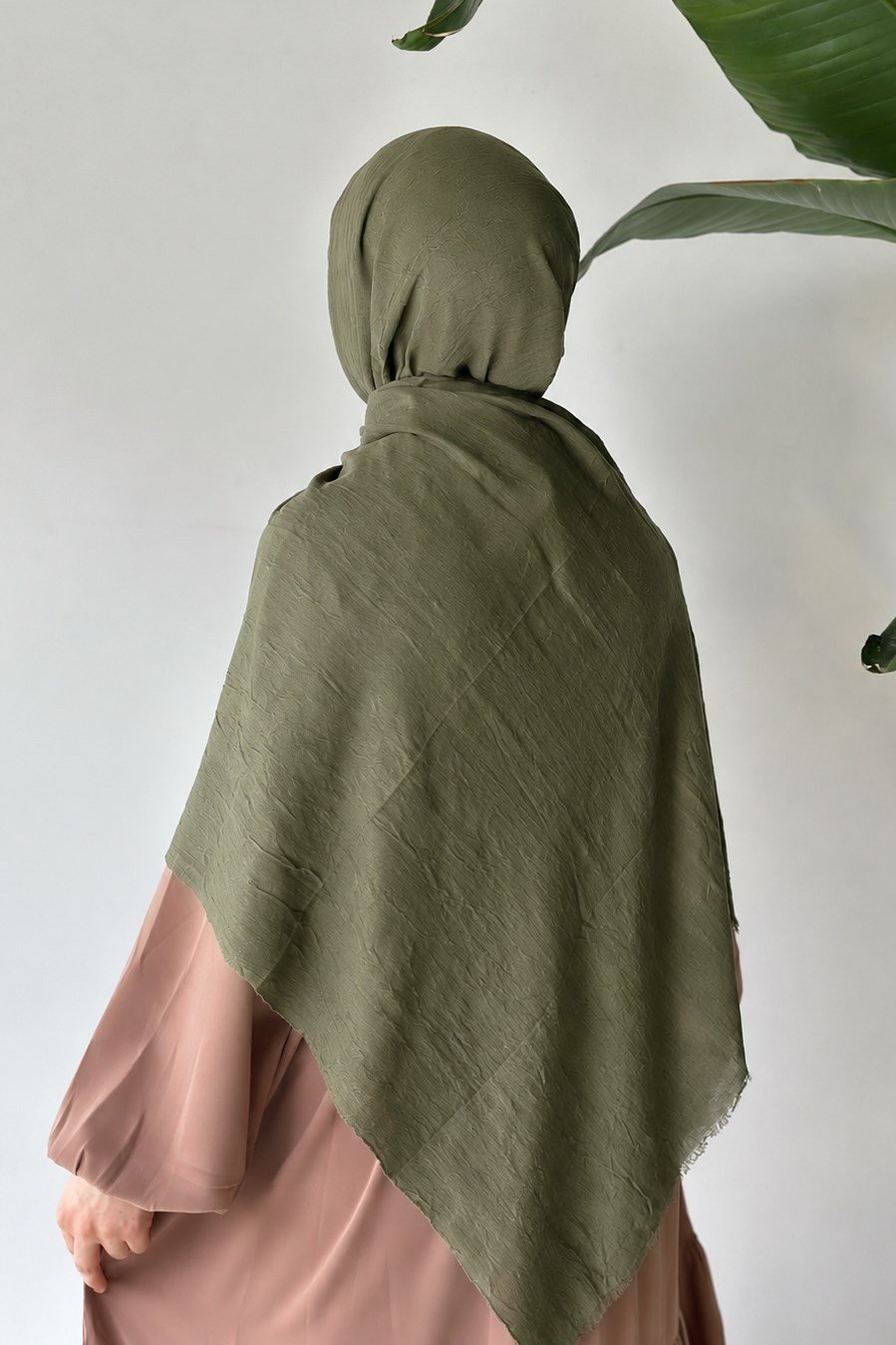 Ande Tesettür, Bambu Kraş Şal, Bambu Kraş Şal - Haki yeşil