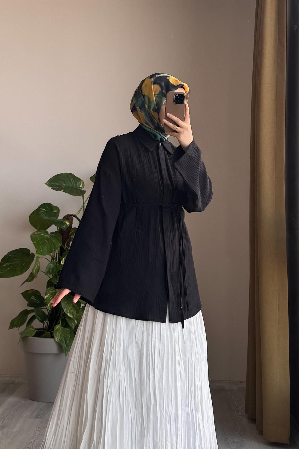 Classic Müslin Gömlek - Siyah
