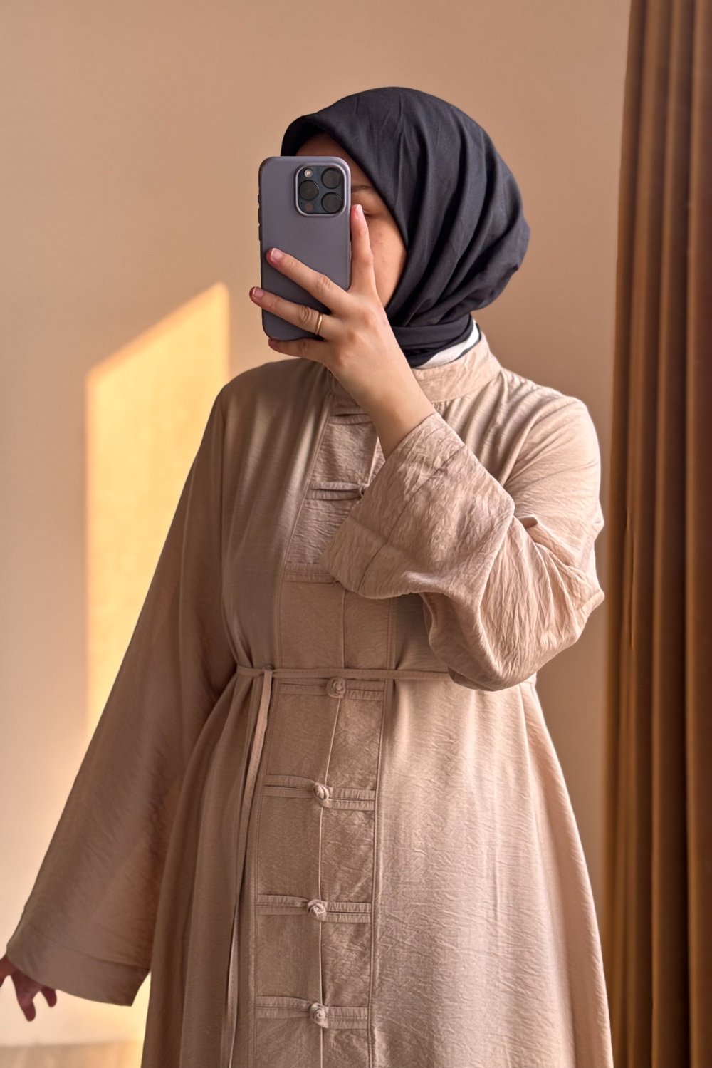 Düğme Detaylı Pantolonlu Takım - Bej