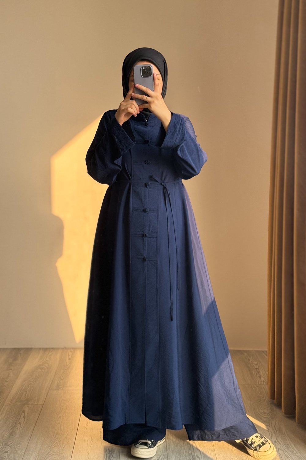 Düğme Detaylı Pantolonlu Takım - Lacivert