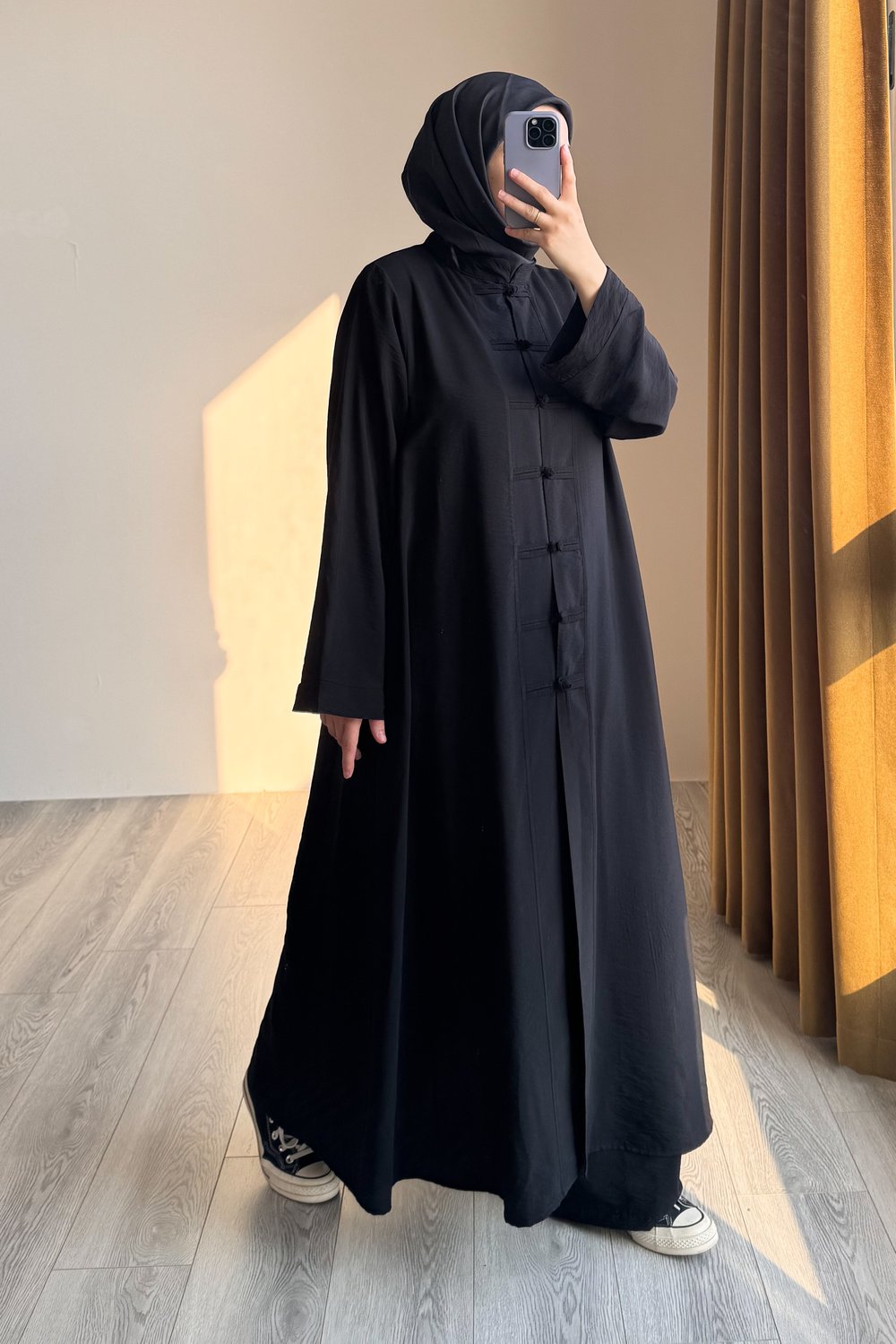 Düğme Detaylı Pantolonlu Takım - Siyah
