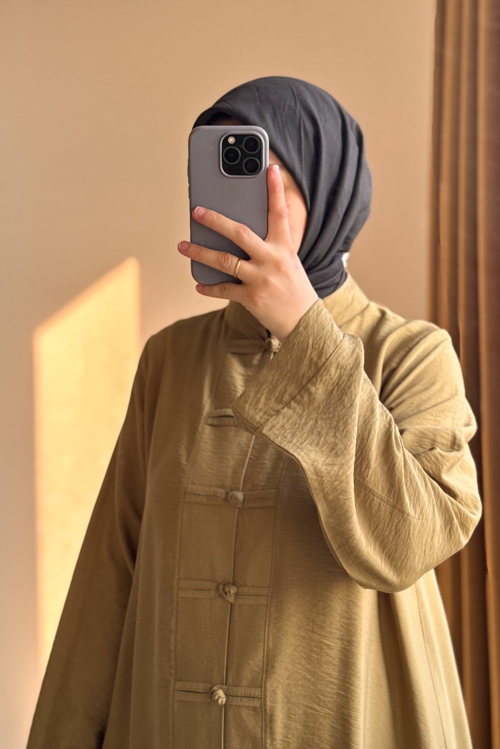 Düğme Detaylı Pantolonlu Takım - Yağ yeşili