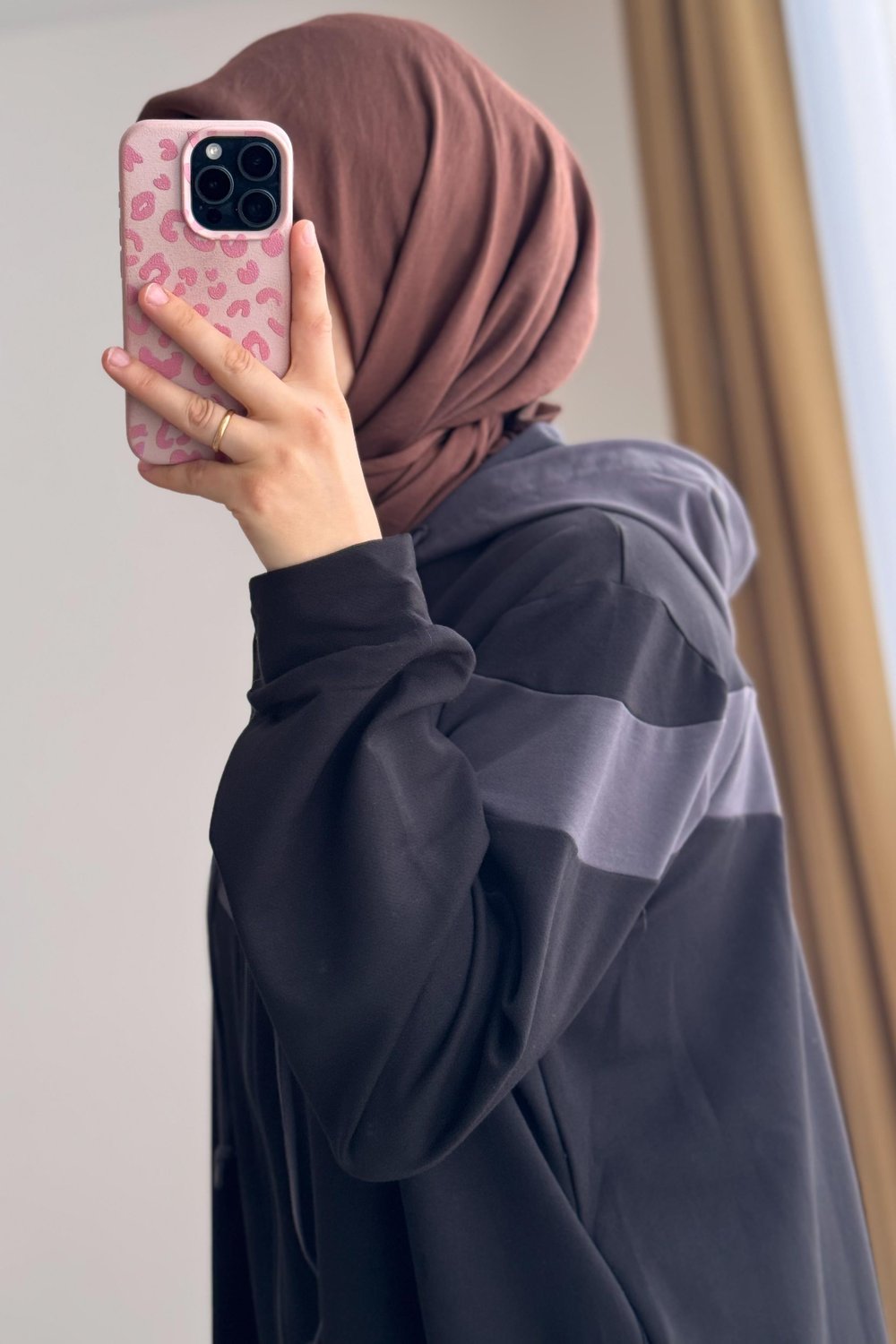 Garnili Sweat Takım - Siyah/ Gri