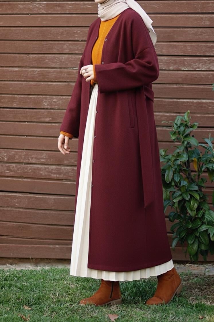 Ande Tesettür, Kaşe Ceket, Kaşe Ceket-Bordo