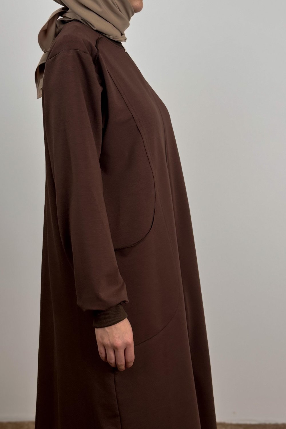 Kesik Cep Sweat Takım - Acı kahve
