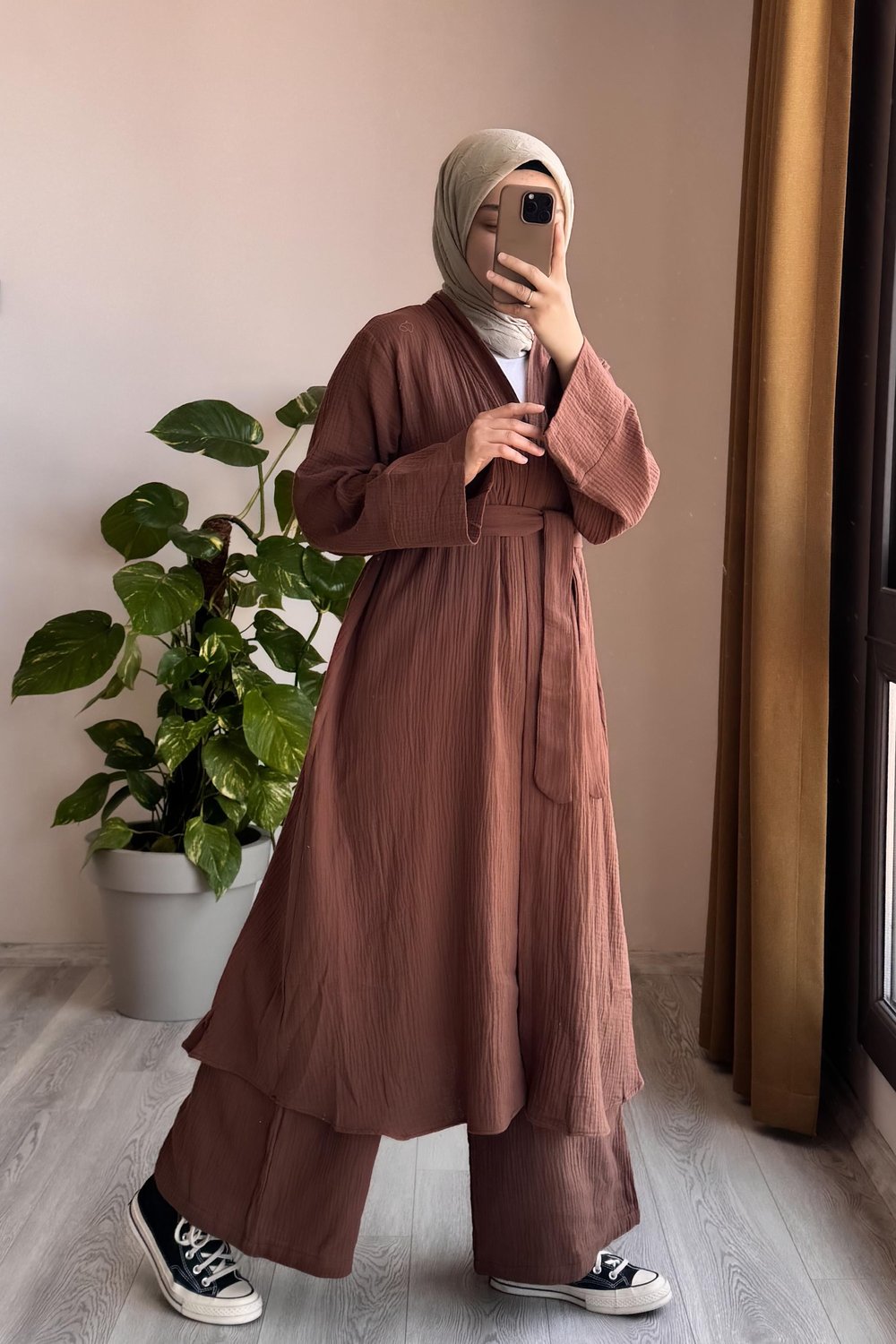 Kimono Takım - Kahve