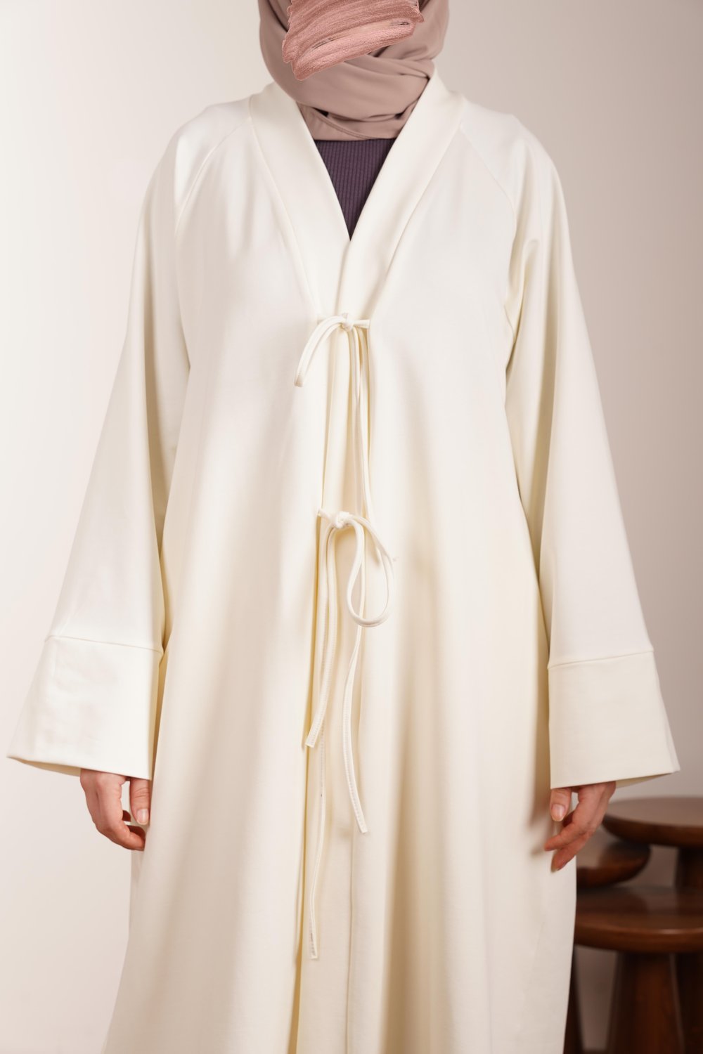 Kışlık Kimono Takım - Ekru
