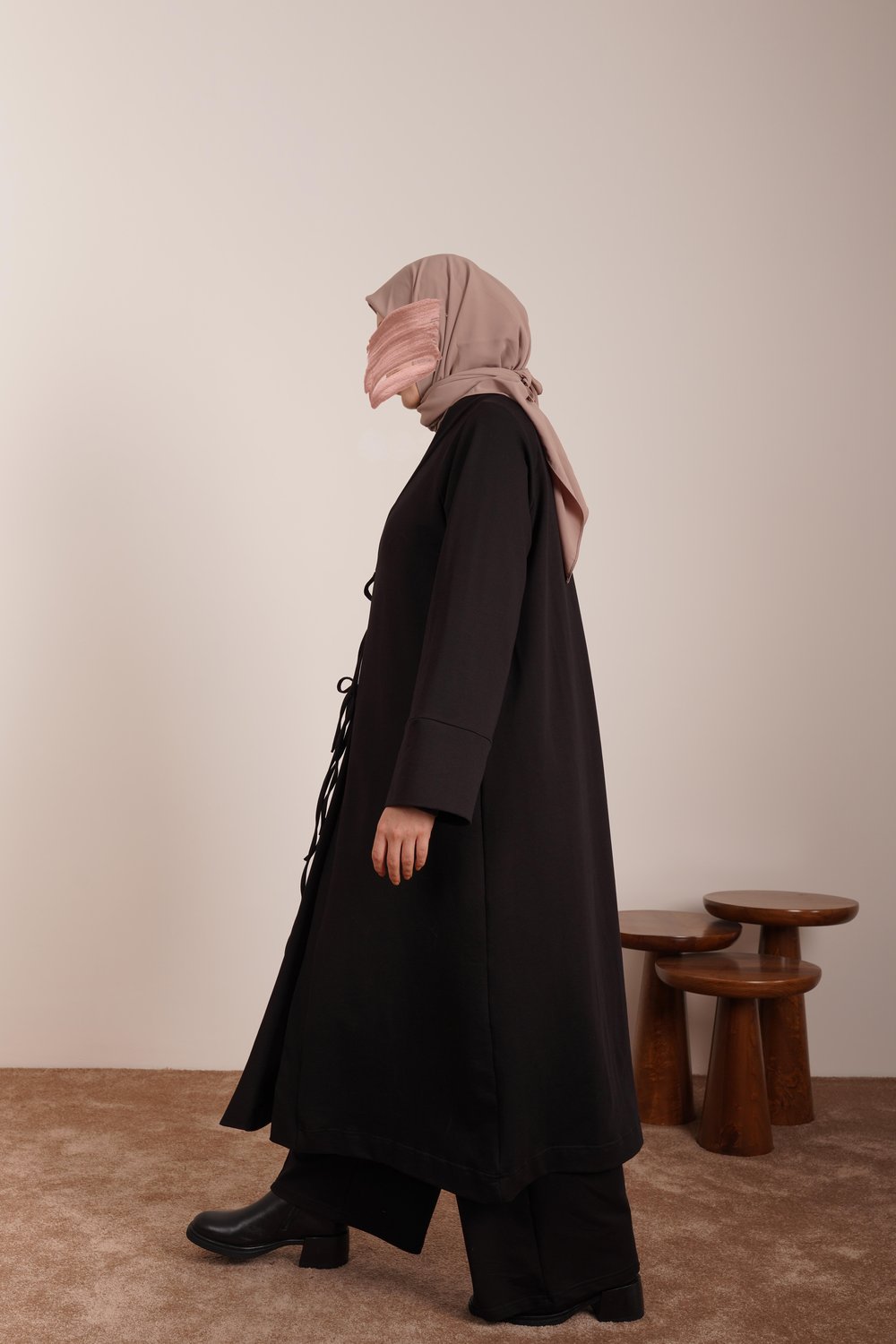 Kışlık Kimono Takım - Siyah