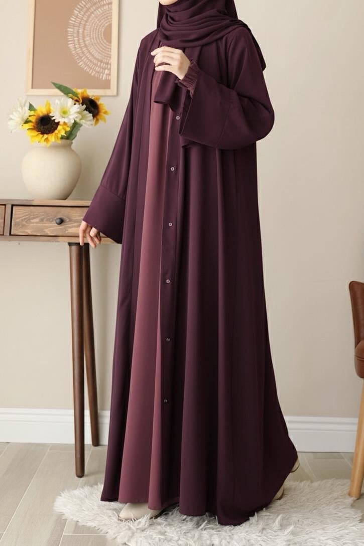 Ande Tesettür, Klasik Abaya, Klasik Abaya-Mürdüm