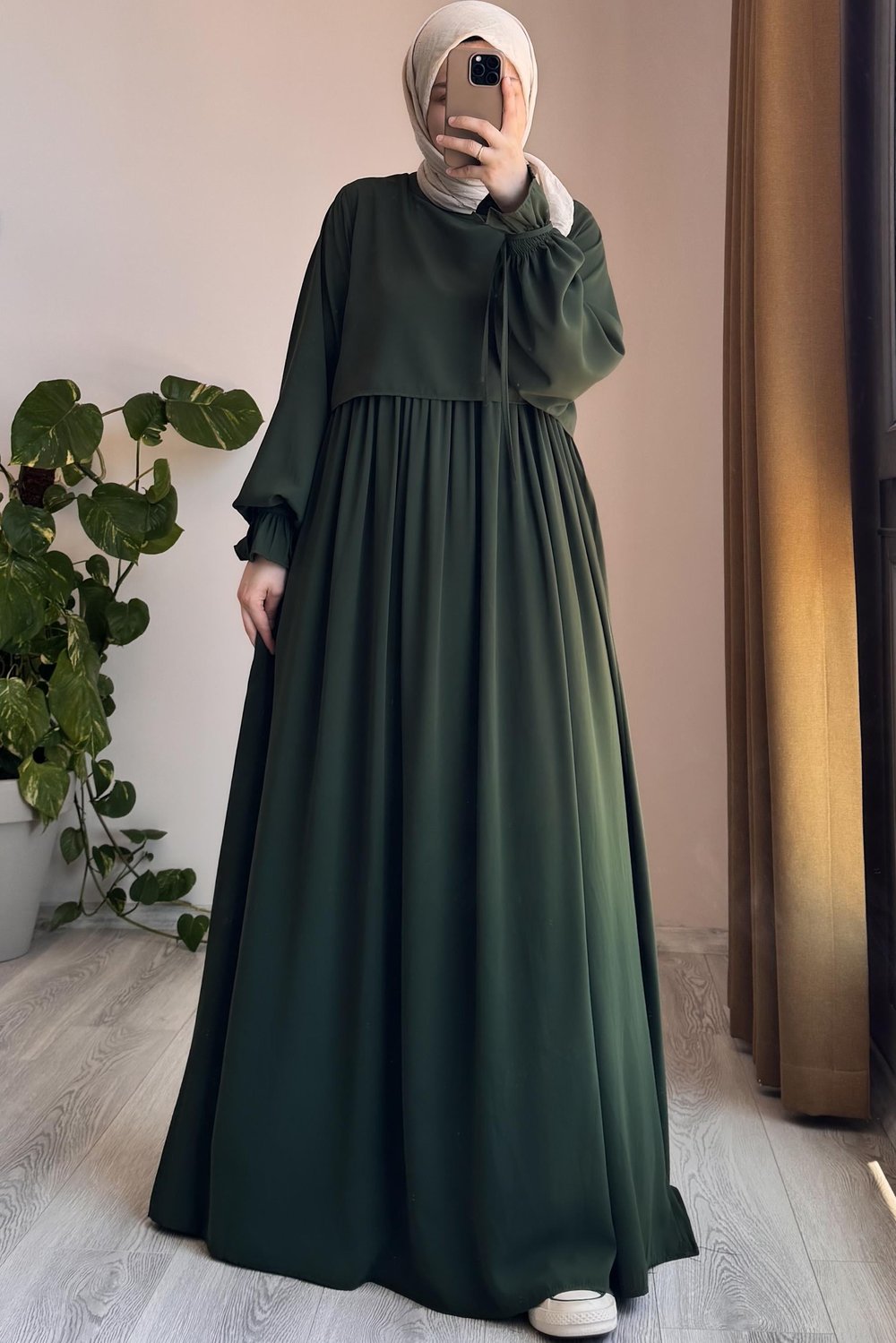 Manolya Elbise - Zümrüt yeşil