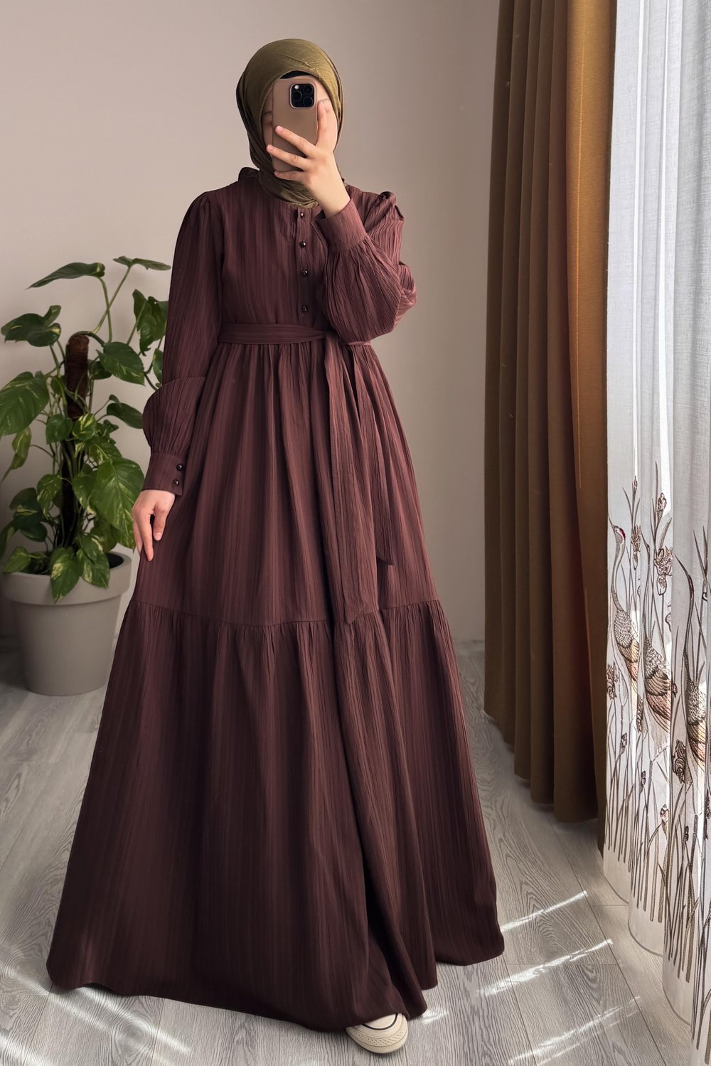 Mihrişah Elbise - Kahve