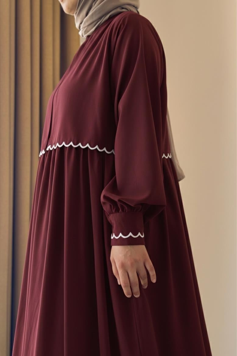 Nakış Ceketli Takım - Bordo