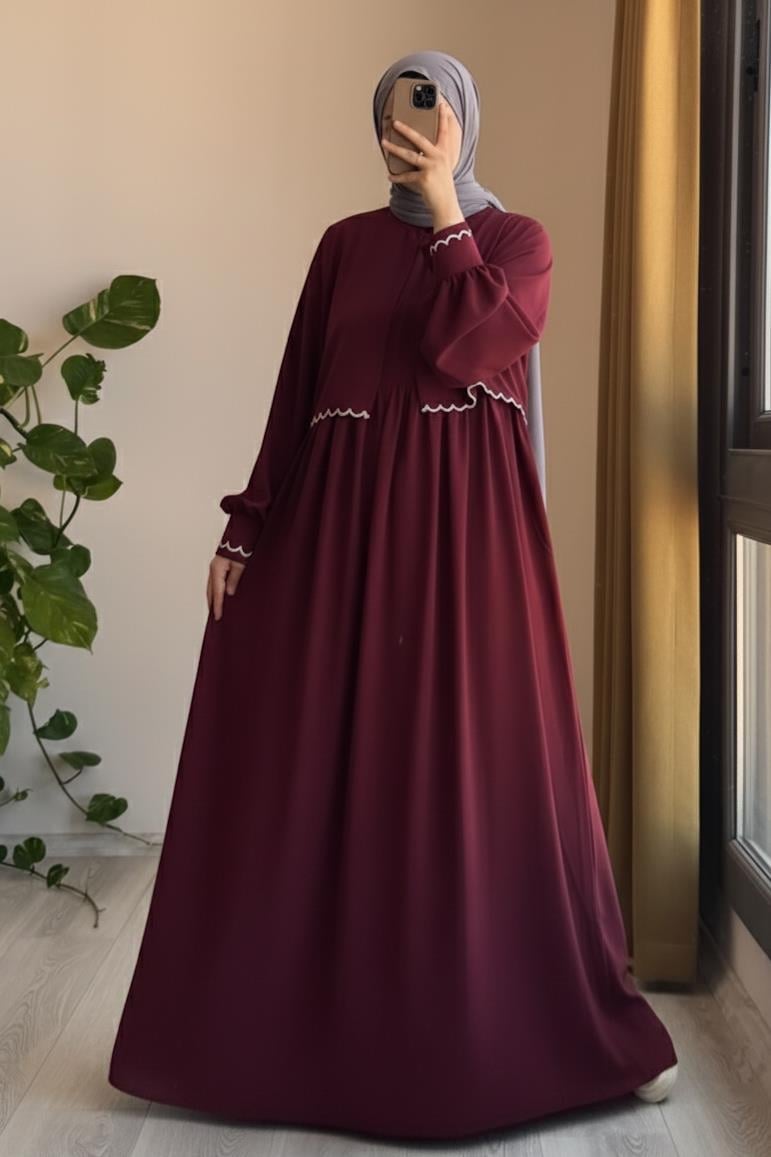 Nakış Ceketli Takım - Bordo