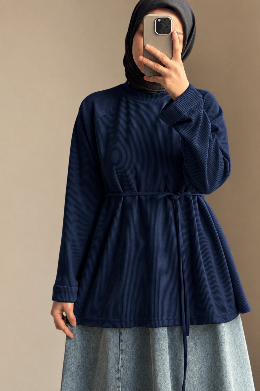 Ande Tesettür, Reglan Kol Kazak, Reglan Kol Kazak - Lacivert