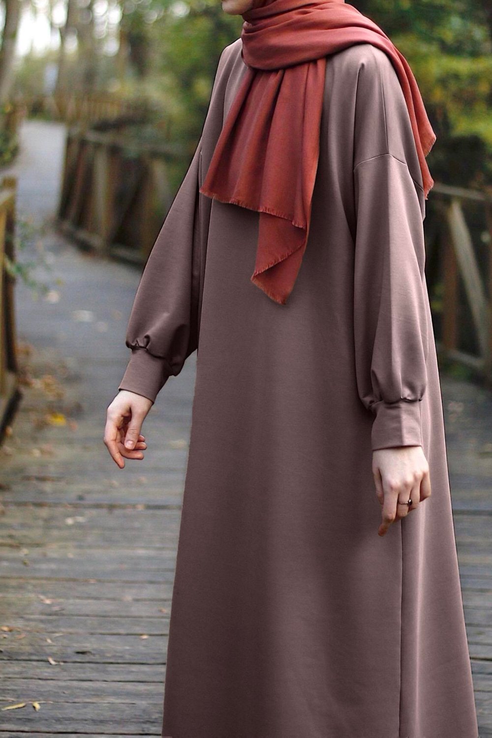Sweat Elbise - Koyu vizon