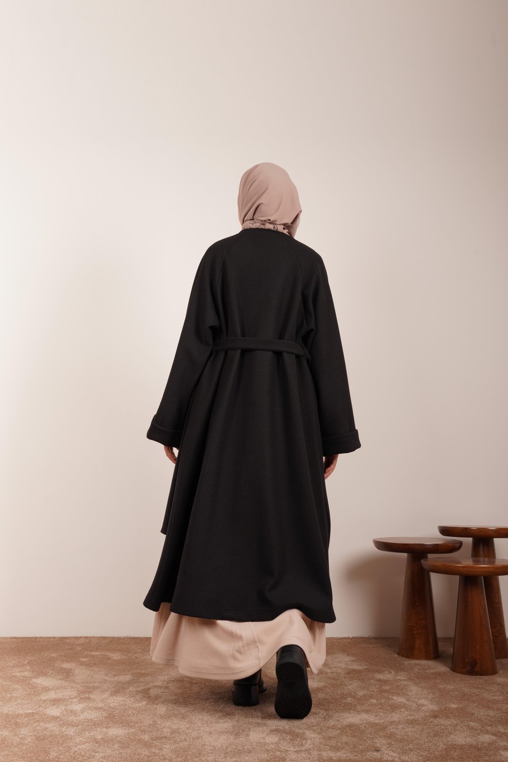 Torba Cep Kaşe Hırka - Siyah