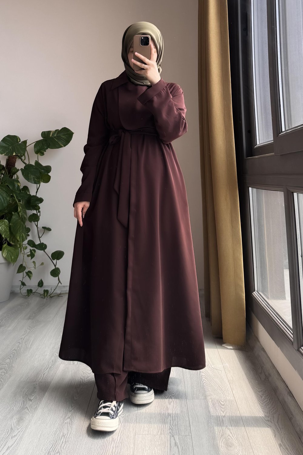 Trenç Pantolonlu Takım - Acı kahve
