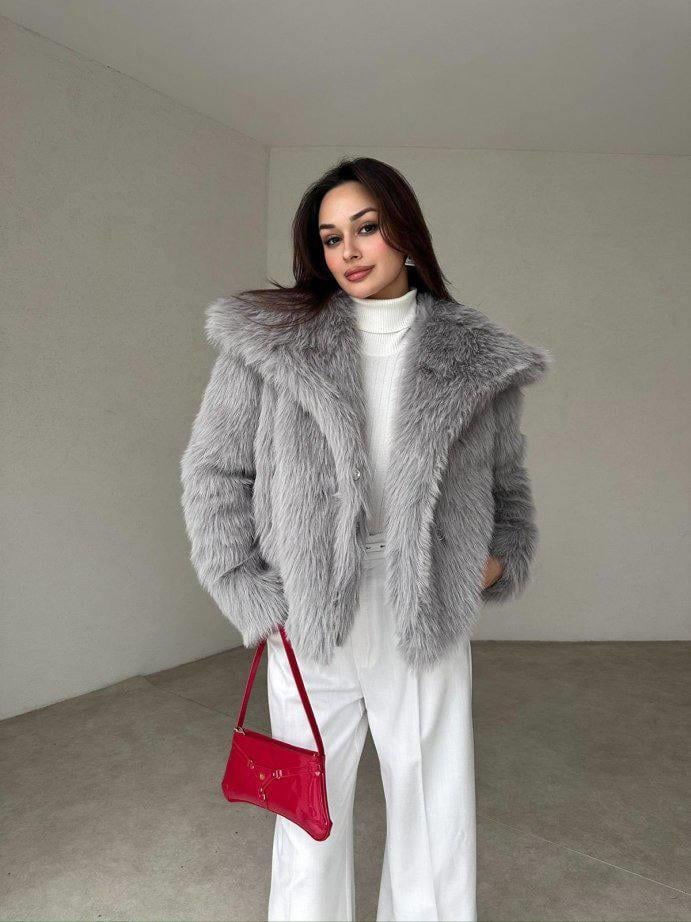 Gri Premium Suni Kürk