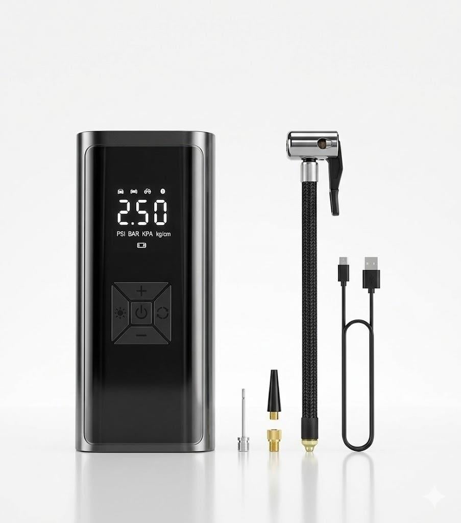 Çadır Dünyası 150 PSI Taşınabilir Dijital Kompresör - 6000mAh Bataryalı Kablosuz Pompa