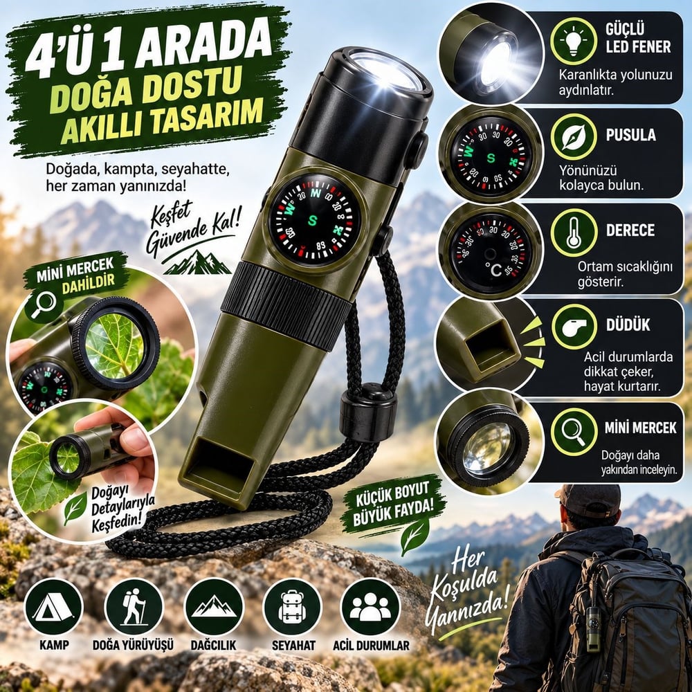 ÇADIR DÜNYASI 4'Ü 1 ARADA DOĞA DOSTU DÜDÜK