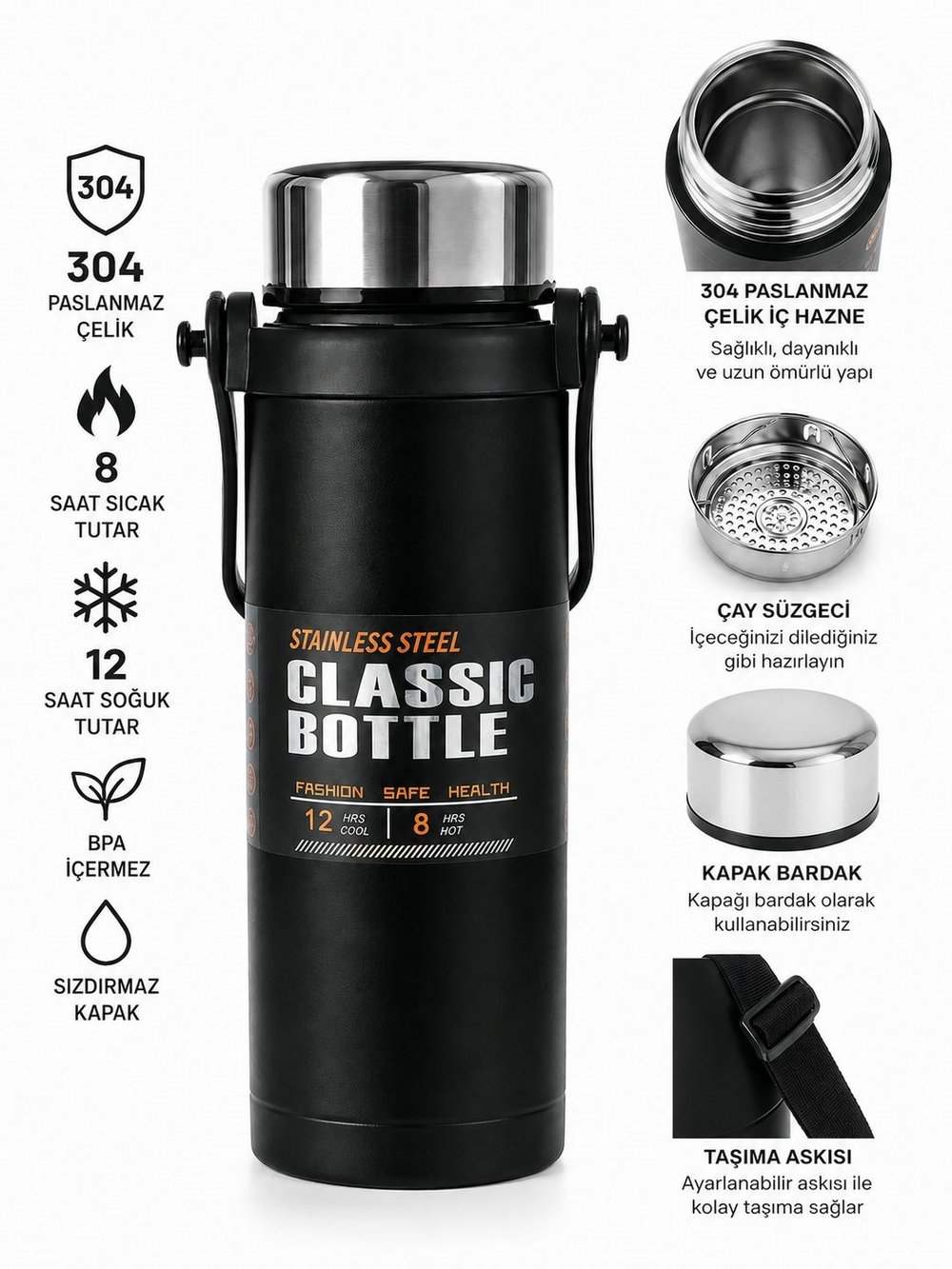 ÇADIR DÜNYASI  CLASSIC BOTTLE TERMOS – 800 ML