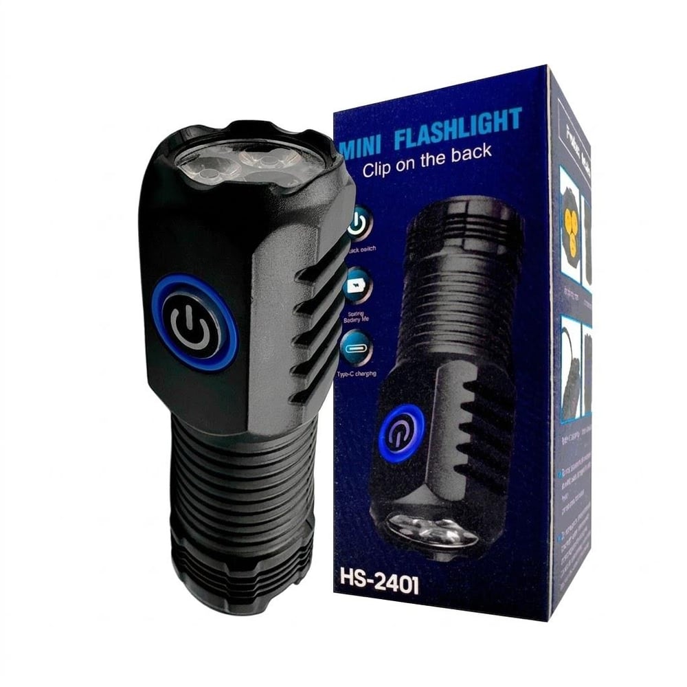 Çadır Dünyası HS-2401 Mini LED El Feneri - USB Şarj Edilebilir, Ultra Parlak ve Kompakt Tasarım | Kamp, Araç ve Acil Durum Aydınlatması