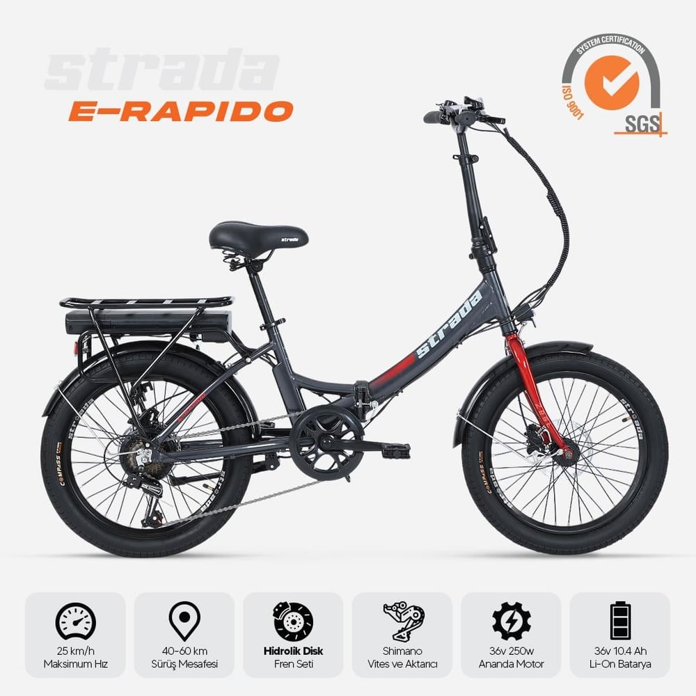 Strada E-Rapido  20 Jant Folding Elektrikli Bisiklet