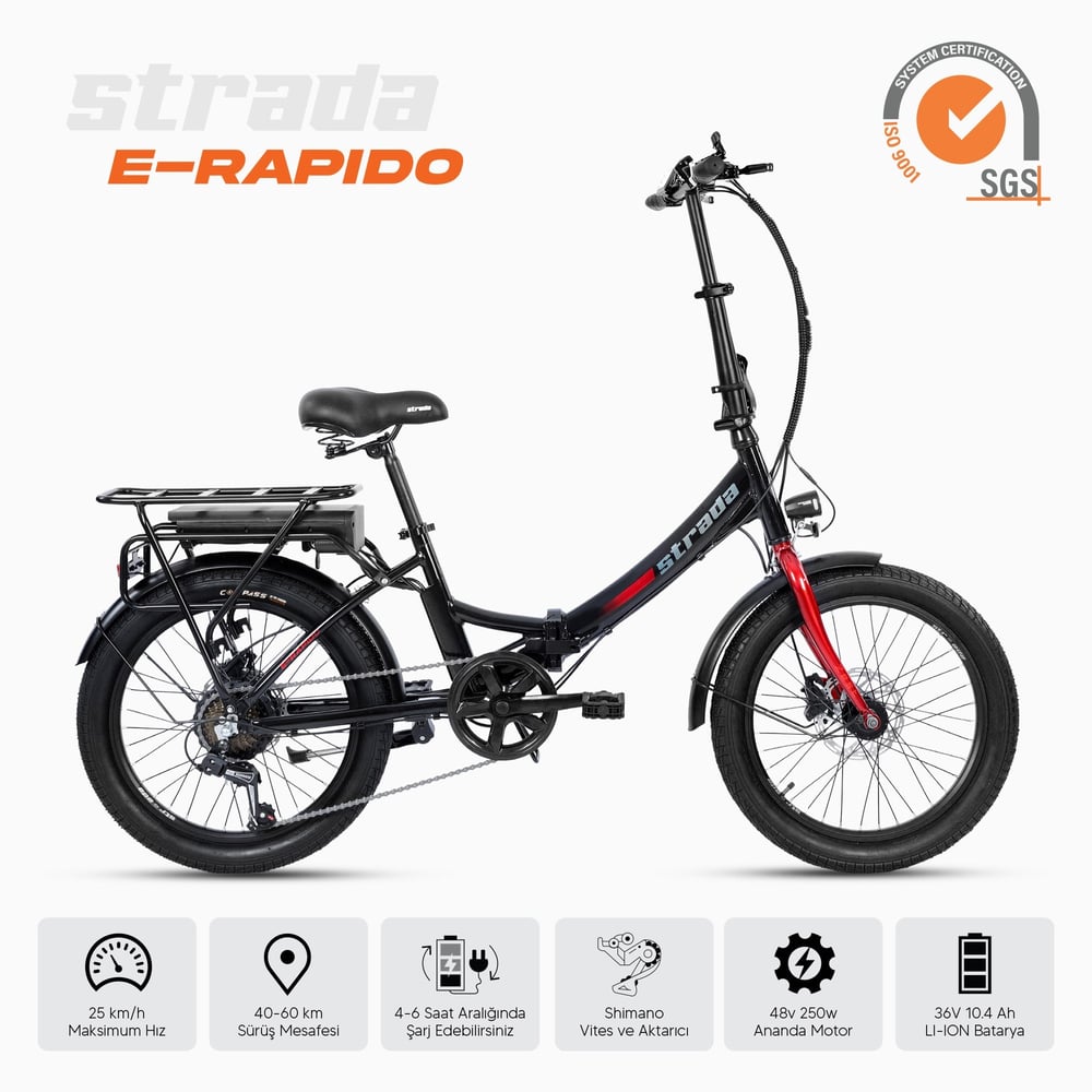 Strada E-Rapido  20 Jant Folding Elektrikli Bisiklet