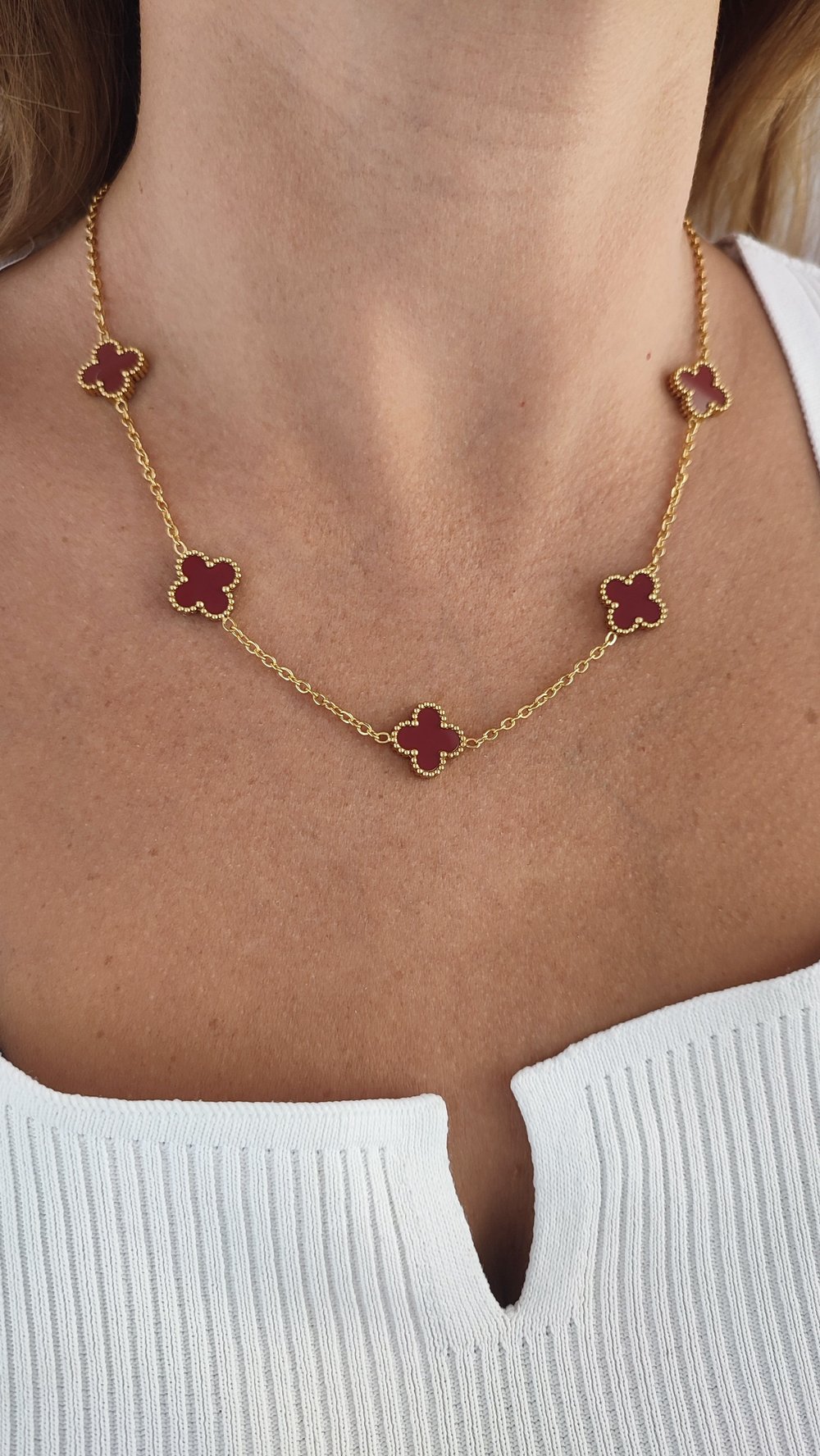 ÇELİK BORDO YONCALI KOLYE (50 CM)